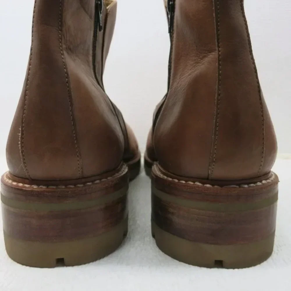 Frye Oil Tanned Leather Boots Zippered British Tan Men's Footwear Comfort Sz16 D - Picture 3 of 8